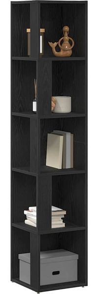 vidaXL Eckregale Schwarz Eichen-Optik 33 x 33 x 164,5 cm Holzwerkstoff 862693 Bild 3