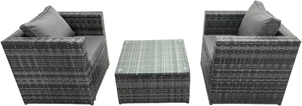Fimous Rattan Gartenmöbel Stühle Quadratischer Couchtisch Set