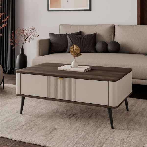 Lookway Couchtisch AUTUMN mit verschließbarem Fach unter der Tischplatte