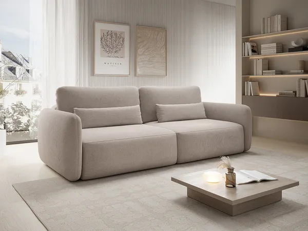 Vente-unique - VOPOZA Sofa Stoff Schokoladenbraun - B 103 cm x H 87 cm x L 238 cm