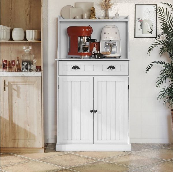 HOLTICO Küchenbuffet Küchenschrank Mehrzweckschrank mit Verstellbarem Regal (1-St) Schrank Freistehend für Küche, Wohnzimmer, Schlafzimmer