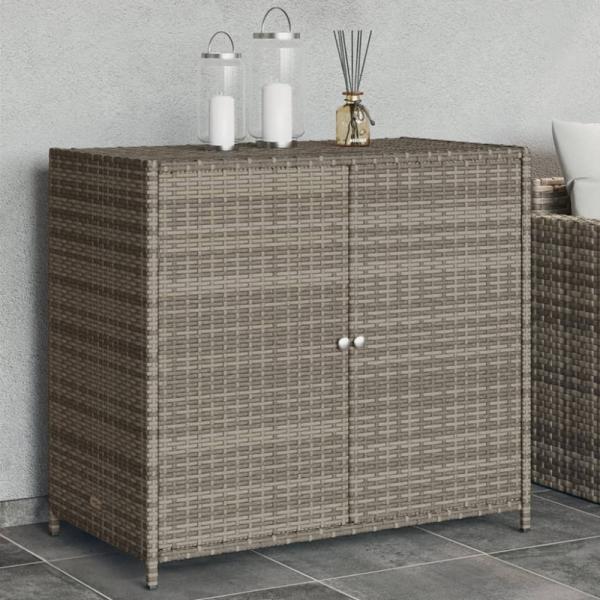 vidaXL Gartenschrank Grau 83x45x76 cm Poly Rattan 365545