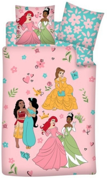 Disney Bettwäsche Disney Prinzessinnen Kinder Bettwäsche 2tlg. Set 135x200 80x80, 2 teilig, 100% Baumwolle