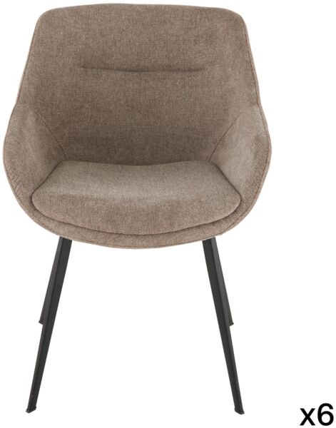 Signature Set mit 6 Bridge-Sesseln aus taupefarbenem Stoff L64 cm - COLOMBE - Braun