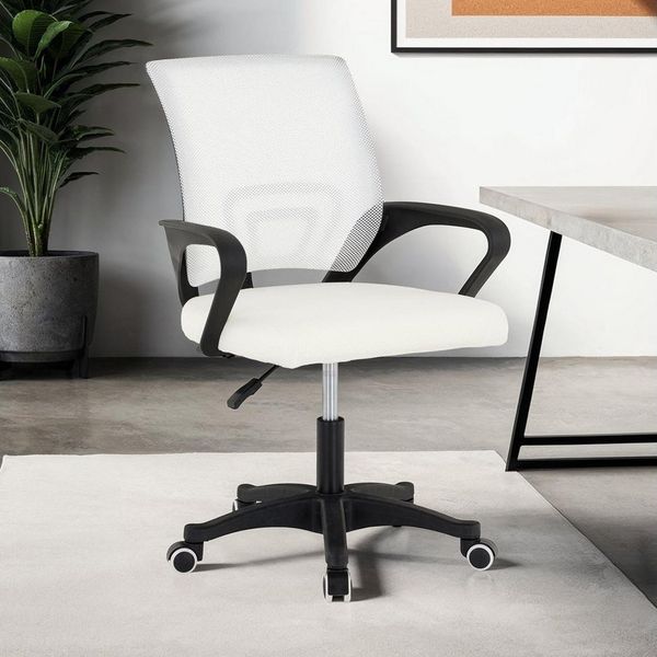 IDIMEX Drehstuhl PHOENIX, Schreibtischstuhl ergonomisch mit Armlehnen höhenverstellbar weiß