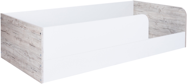 Bodenbett »Bente« 90 x 200 cm, Eiche-Sand / Weiß, Arthur Berndt