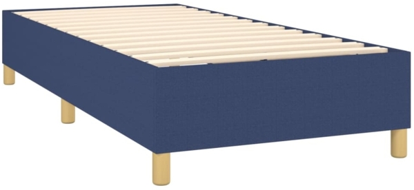 vidaXL Boxspringbett mit Matratze Blau 100x200 cm Stoff 3132055 Bild 3