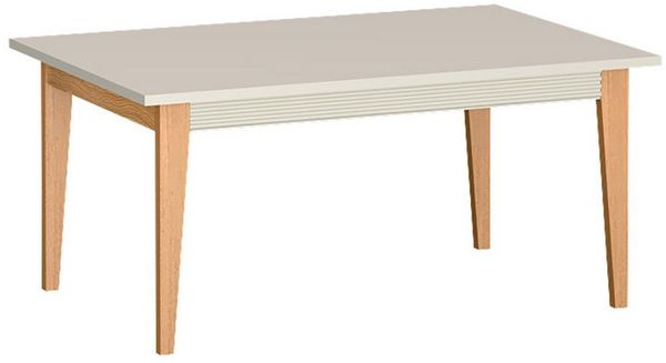 Lomadox Couchtisch WILNA-161, Kaschmir, Massivholz Füße, 90 cm breit, feine Profilfräsung
