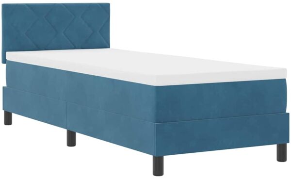 vidaXL LED Boxspringbett mit Kopfteil Dunkelblau 80 x 200 cm Samt 3342684 Bild 2