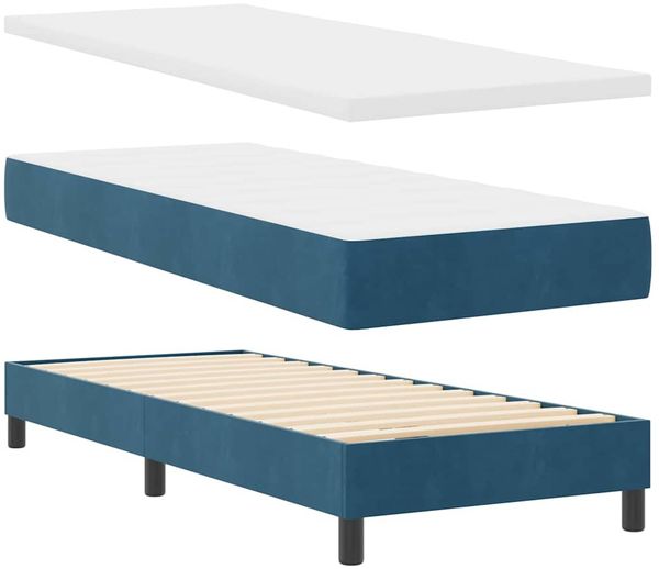 vidaXL LED Boxspringbett mit Kopfteil Dunkelblau 80 x 200 cm Samt 3342684 Bild 6