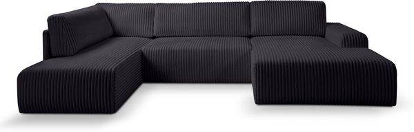 WERK2 Wohnlandschaft Hugo-U U-Form, Design Wohnlandschaft in Cord mit Schlaffunktion & Bettkasten