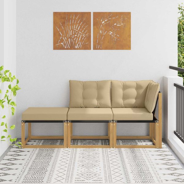 vidaXL Sectional Sofa Einheiten mit Kissen 3 Stück Weiß 901632