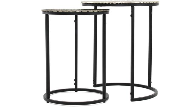Beistelltisch >1127< (2er Set) in Silber / Gold, Aluminiumguss - 54x45cm (HxD) Bild 2