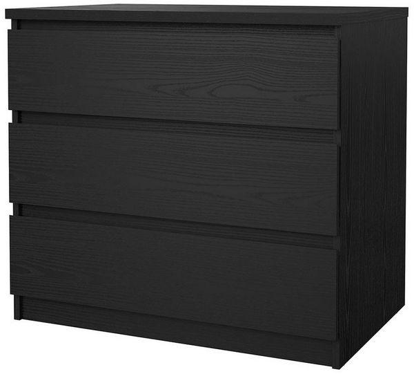ebuy24 Kommode Naia Kommode 3 Schubladen schwarze Struktur.