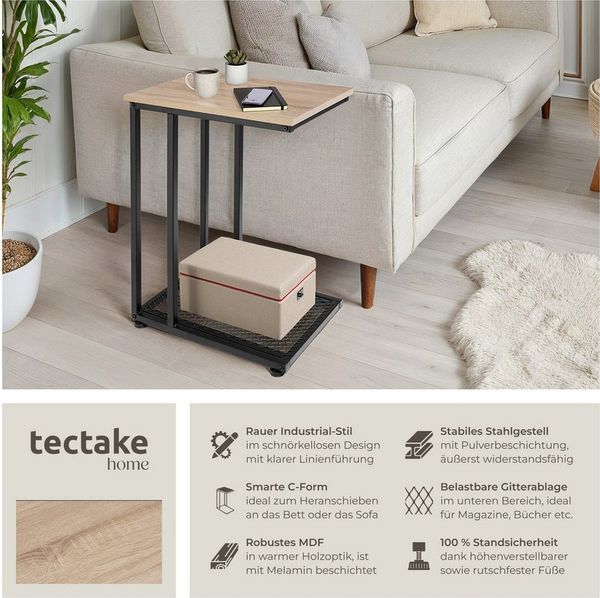 tectake Beistelltisch Eton (1-St, 1 tlg), Industrial Style