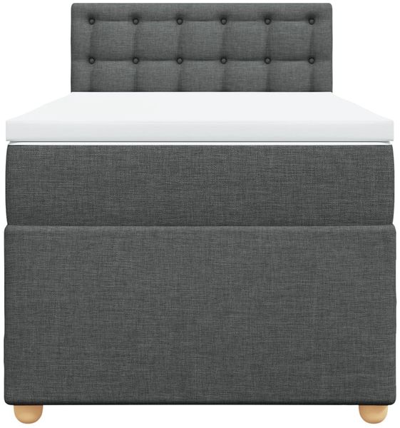vidaXL Boxspringbett mit Matratze Dunkelgrau 100x200 cm Stoff 3288906 Bild 6