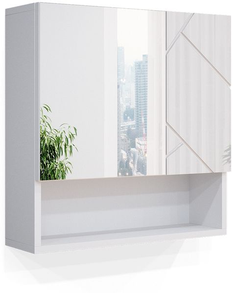 Vicco 'Irma' Spiegelschrank, Holz, 55 x 16,9 x 54 cm, Weiß