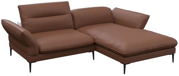 FLEXLUX Ecksofa Salino, Funktionssofa mit Recamiere, Relaxsofa, Ecksofa, Sofa mit Arm- und Kopfteil-Verstellungen, Kaltschaum & Stahl-Wellen