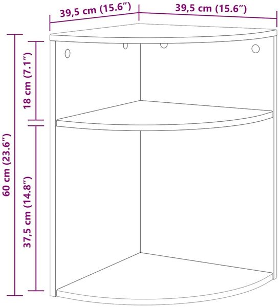 vidaXL Beistelltisch Schwarz 39,7 x 39,7 x 60 cm Holzwerkstoff 891131 Bild 10
