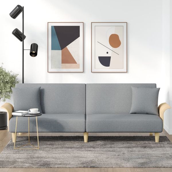 vidaXL Schlafsofa mit Armlehnen Hellgrau Stoff 351843