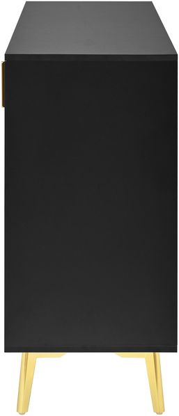 Sideboard 140 x 38 x 82 cm aus MDF, schwarz mit 4 Türen & 4 Schubladen, Goldakzenten Bild 10