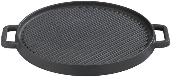 GSW Grillplatte Black Iron BBQ (1-St), Gusseisen Grillplatte zur Anwendung auf dem Grill, Feuer oder Backofen