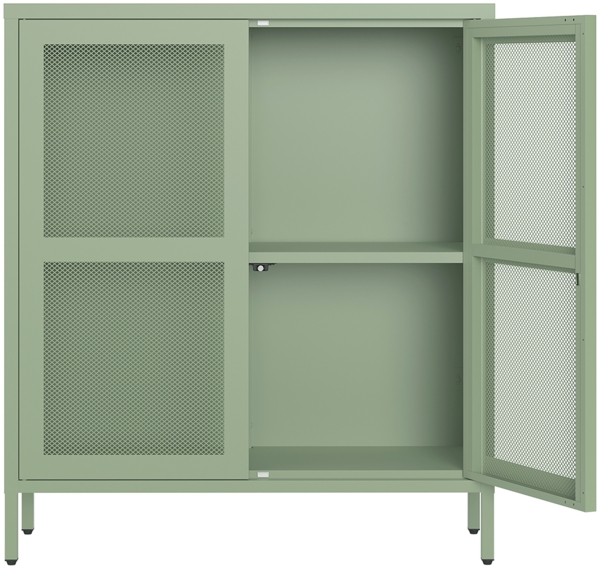 skølm 'Zephyr' Kommode, Metall, grün, Metallschrank mit zwei Fächern, 92x80x30 cm, inkl. Push-to-Open Bild 10