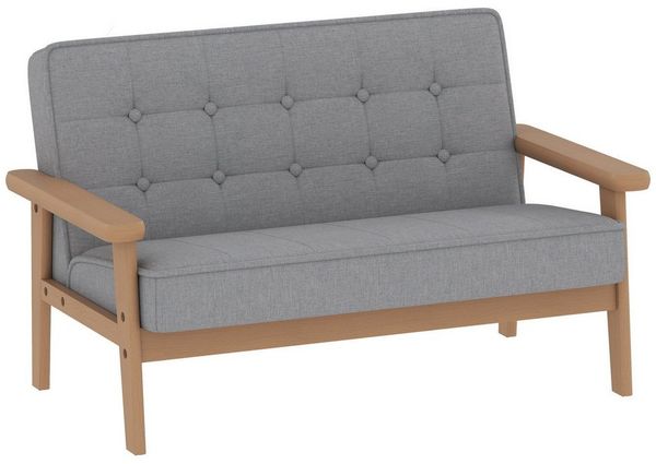 AIYAPLAY Kindersessel mit Holzrahmen (Kindersofa, 1-St, gepolsterter Kinderstuhl), für Kinderzimmer, Spielzimmer, Grau