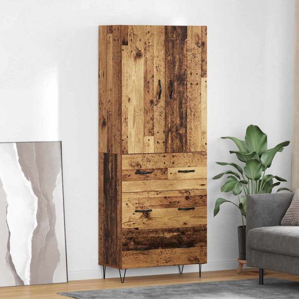 vidaXL Highboard mit Schubladen 2 pcs Altholz Holzwerkstoff 3415780