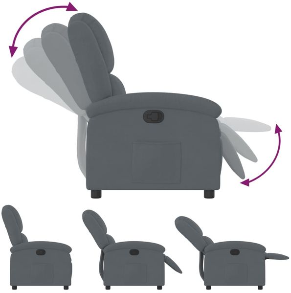 vidaXL Relaxsessel Dunkelgrau Samt 371798 Bild 6
