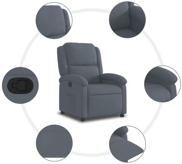 vidaXL Relaxsessel Dunkelgrau Samt 371798 Bild 7