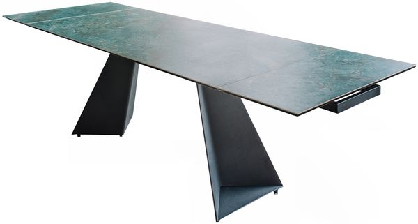 KAWOLA Ausziehtisch LODI Esstisch Keramik grün 200x100cm Bild 3