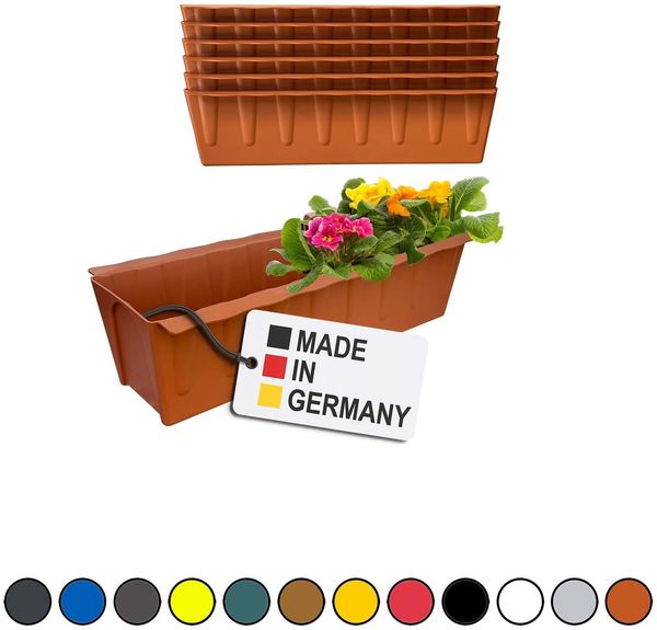 Hossi's Wholesale 6 Euro-Paletten Blumenkästen-Einsätze | 37,3cm Terrakotta | Pflanzkasten für Europalette Palette | Balkonkasten | Blumentopf | aus stabilen Kunststoff | Made in Germany