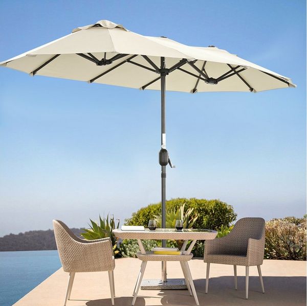 Angel Living Sonnenschirm Doppelsonnenschirm Marktschirm Gartenschirm Terrassenschirm, Sonnenschutz UV50+, 297x153 cm