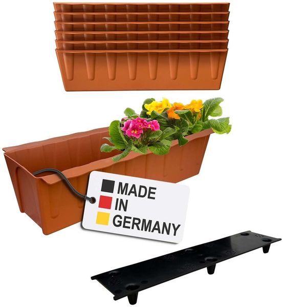 BURI Euro-Paletten Blumenkästen-Einsätze inkl. Bewässerungsmatte | 37,3cm | Pflanzkasten für Europalette Palette | Balkonkasten | Blumentopf | aus stabilen Kunststoff | Made in Germany
