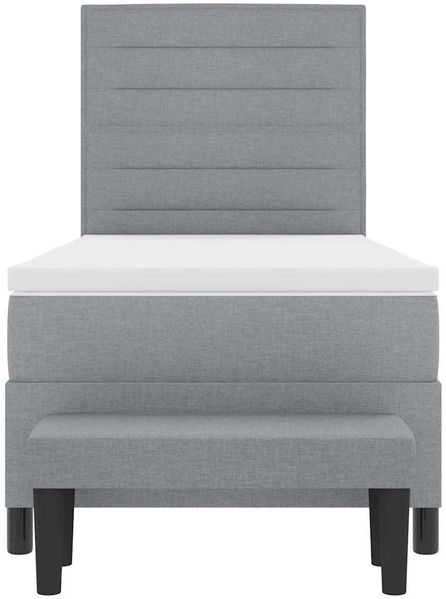 vidaXL Boxspringbett mit Kopfteil Hellgrau 100 x 200 cm Stoff 3343967 Bild 8