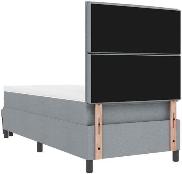 vidaXL Boxspringbett mit Kopfteil Hellgrau 100 x 200 cm Stoff 3343967 Bild 10