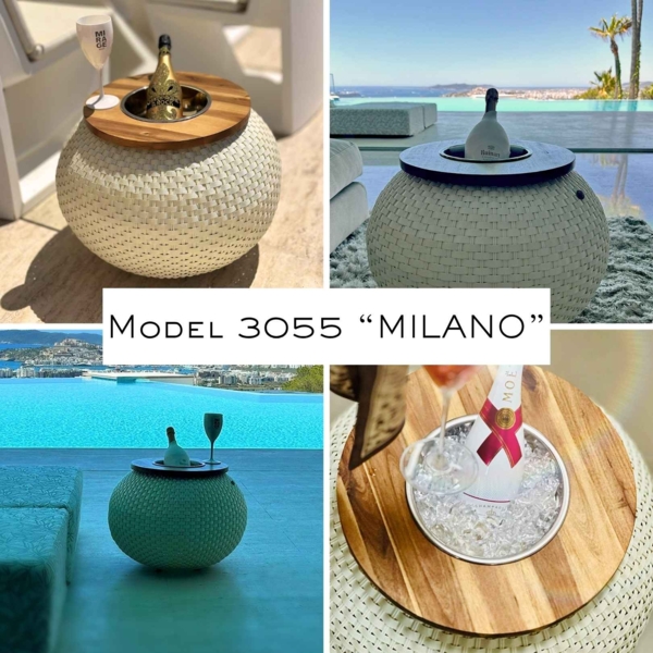 COOTAB Cooler Table MILANO Beistelltisch mit Acryl-Kühler - Anthrazit/Champagner Bild 2