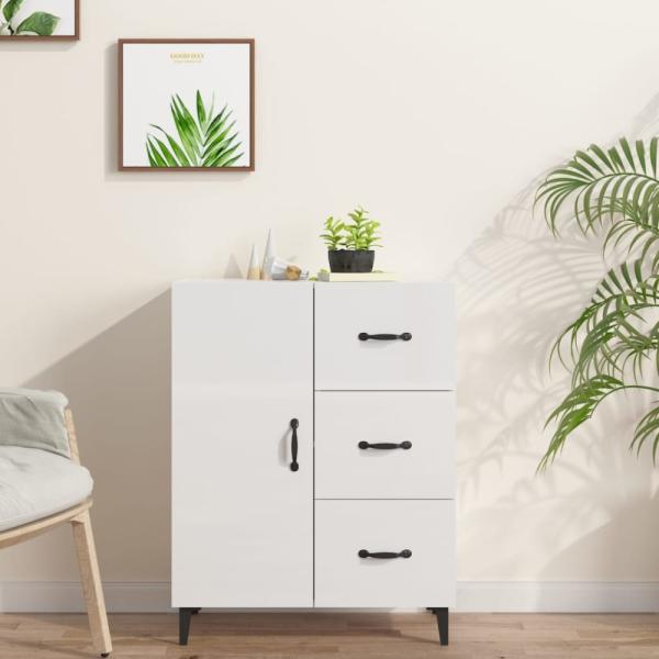 vidaXL Sideboard Hochglanz-Weiß 69,5 x 34 x 90 cm Holzwerkstoff [812183]