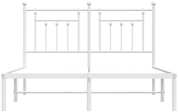 vidaXL Bettgestell mit Kopfteil Metall Weiß 150x200 cm 353588 Bild 6