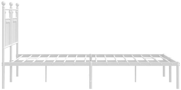 vidaXL Bettgestell mit Kopfteil Metall Weiß 150x200 cm 353588 Bild 7