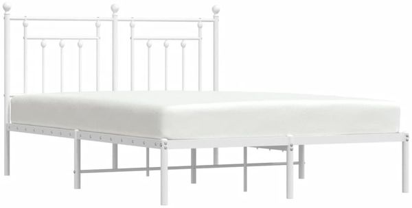 vidaXL Bettgestell mit Kopfteil Metall Weiß 150x200 cm 353588 Bild 5