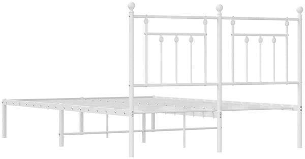 vidaXL Bettgestell mit Kopfteil Metall Weiß 150x200 cm 353588 Bild 8