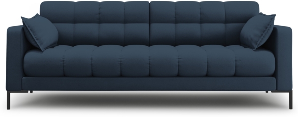 Micadoni Sofa Mamaia 4-Sitzer Strukturierter Stoff Blau Metall schwarz