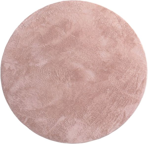 Paco Home Fellteppich Kunstfell Soft 380, rund, Höhe: 14 mm, Langflor, Kuschelteppich - besonders weich, Uni-Farben