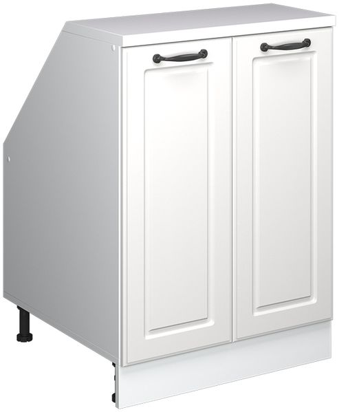 Dachschrägenschrank Rion Weiß Landhaus 60x81.6 cm mit 2 Türen, Schrankkorpus 60 cm Tiefe Vicco