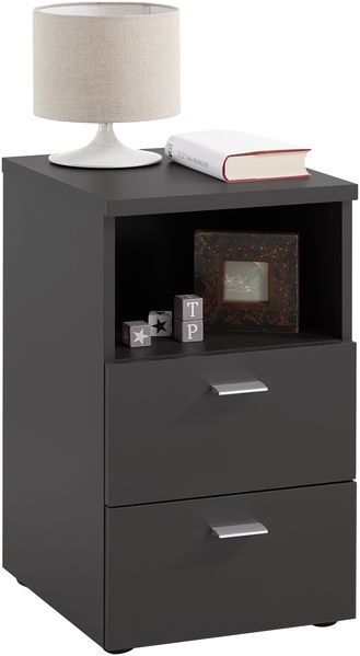 Nachttisch >COLIMA 1< in schwarz - 35x61,5x39,9cm (BxHxT)
