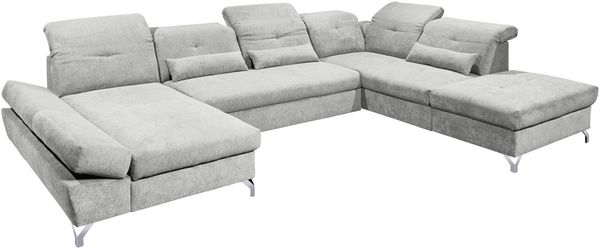 Wohnlandschaft >MELFI< Schlaffunktion, Stauraum, Bezug schlammfarbig - 350x73x245 (BxHxT)