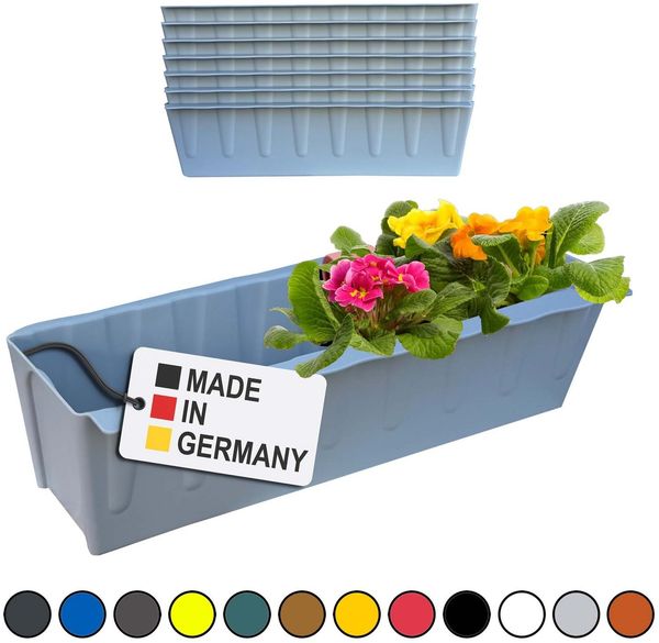 Hossi's Wholesale 6 Euro-Paletten Blumenkästen-Einsätze | 37,3cm Hellgrau | Pflanzkasten für Europalette Palette | Balkonkasten | Blumentopf | aus stabilen Kunststoff | Made in Germany
