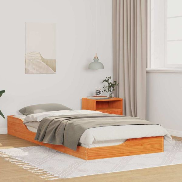 vidaXL Bettrahmen Wachsbraun 100 x 210 cm Massives Kiefernholz 873408